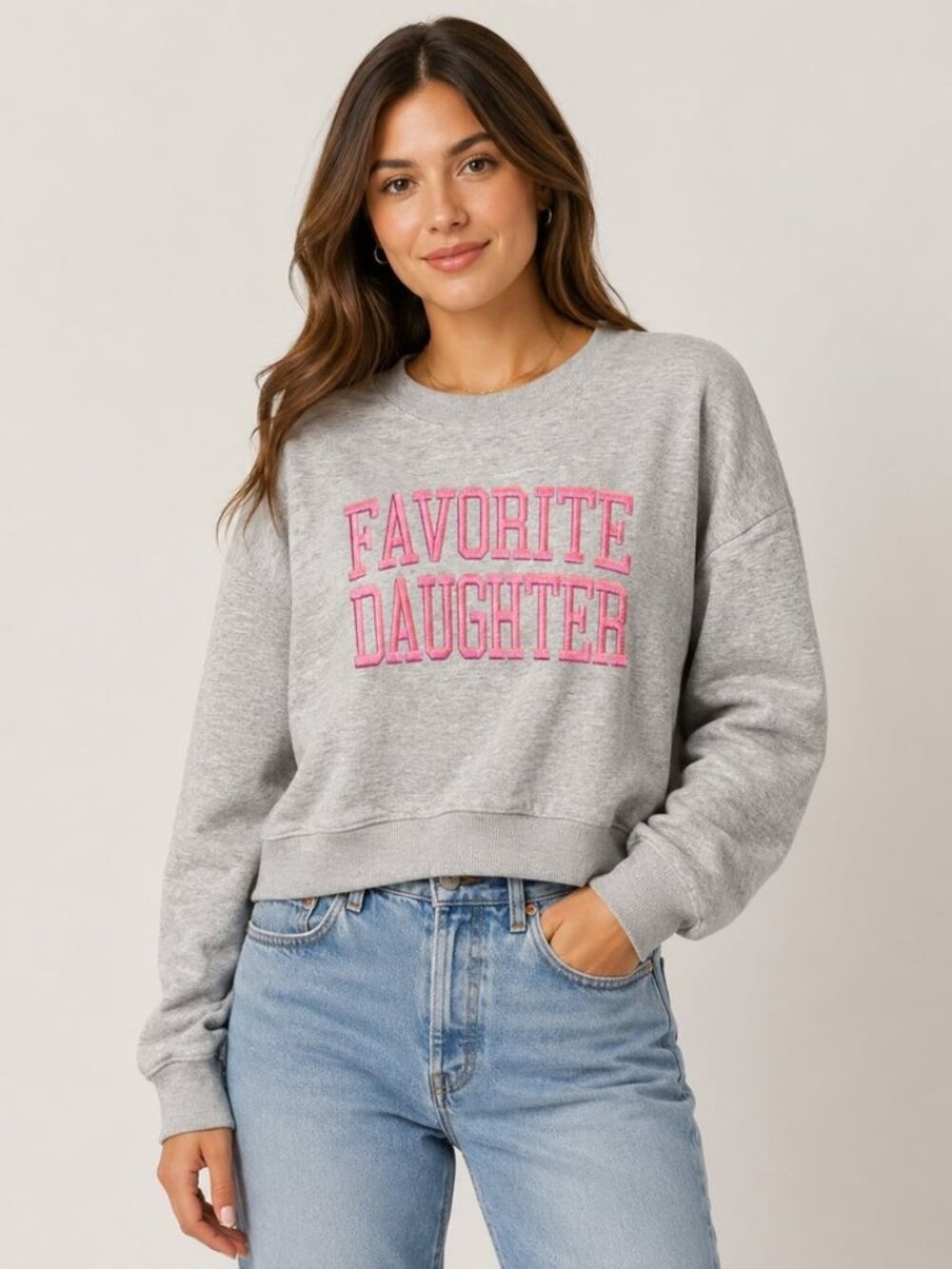 NWT Favorite Daughter Embroidered Sweatshirt Gry | Francesca’S ~ XL